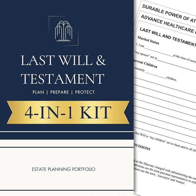 Estate Planning Kit with Digital Access – Last Will and Testament Kit, Living Will, Durable Power of Attorney & Medical Directive - Attorney Approved Forms, Valid in 50 States