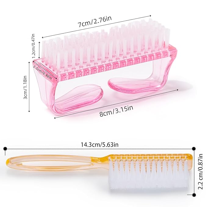 Handle Grip Nail Brush, Nail Cleaning Brushes Pedicure Scrubbing tool, Toes Fingernail Brush Scrub Cleaner kit for Men and Women 10 Pack (Multicolor)