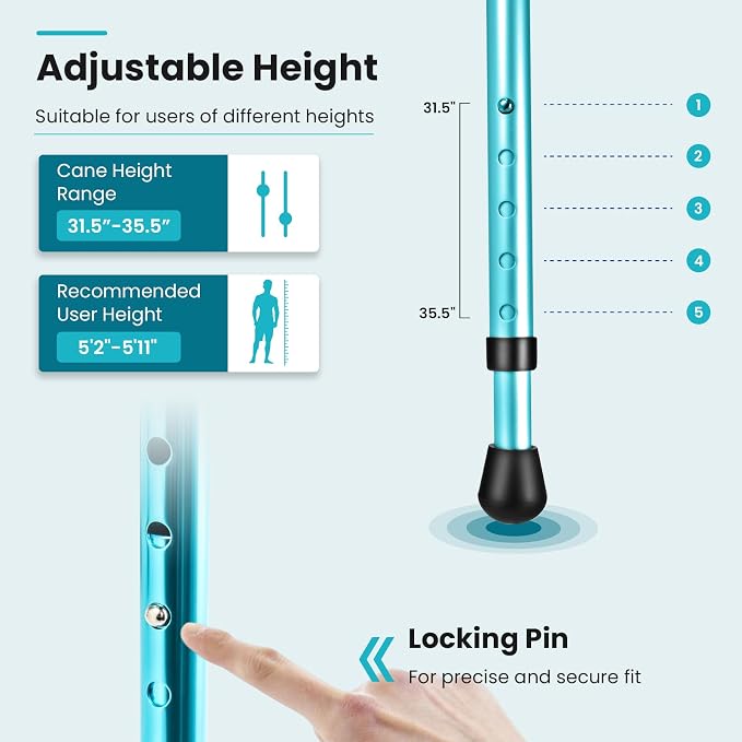 GYMAX Walking Stick Chair Combo, Folding Cane Seat with LED Light, Massage Seat Board & Ergonomic Handle, Adjustable Anti-Skid Walking Stick with Stool, Lightweight Outdoor Travel Rest Stool