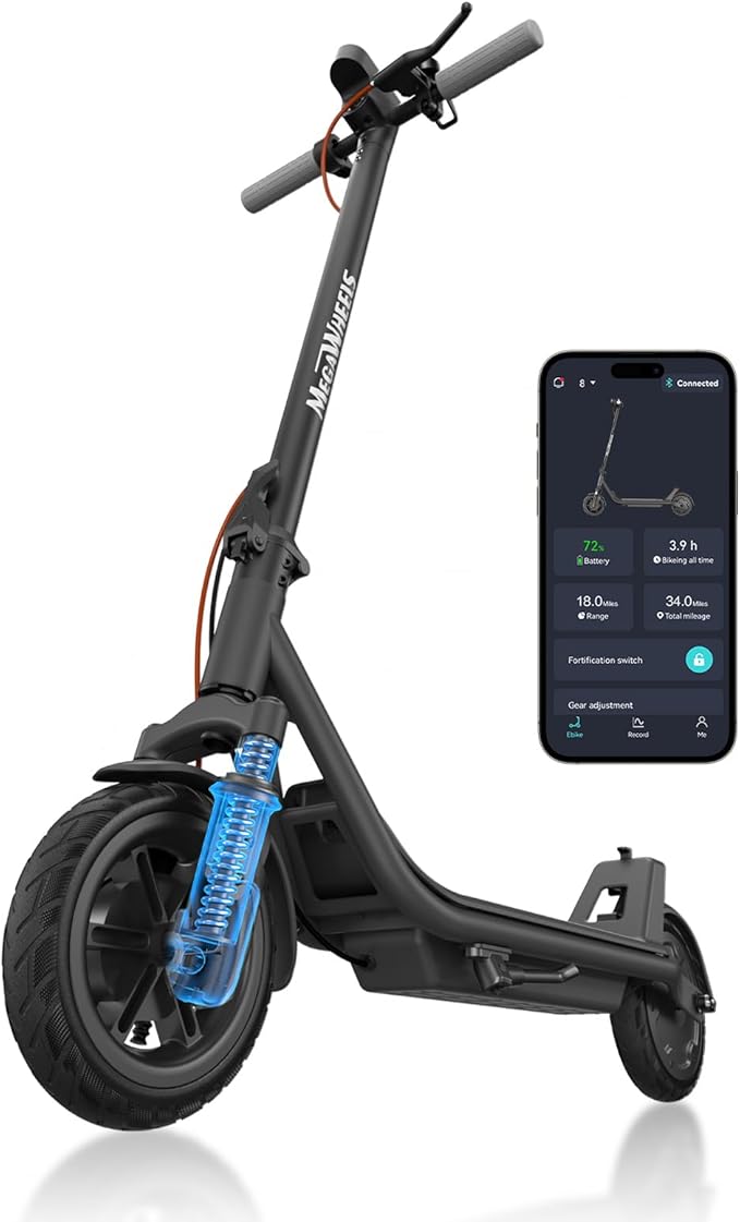 Electric Scooter, 300W Scooter with Suspension,15.5MPH,11miles Range,7500mah Battery,Comfortable Riding, Widened Deck