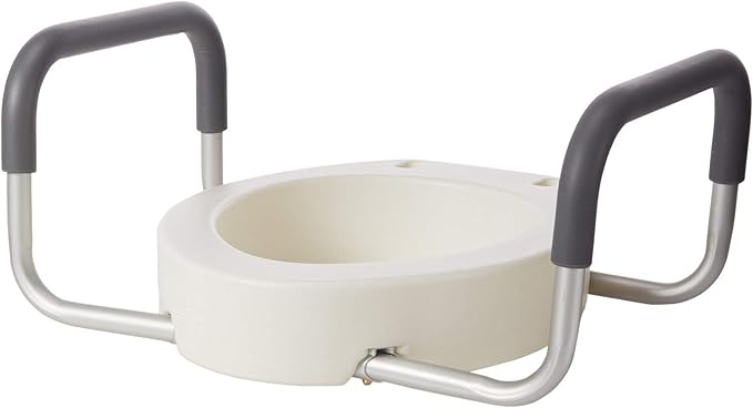 Drive Medical Premium Seat Riser with Removable Arms, Elongated Seat | Seat Riser Features Removable Arms and an Elongated Seat for Comfortable, Supportive Sit-to-Stand Assistance