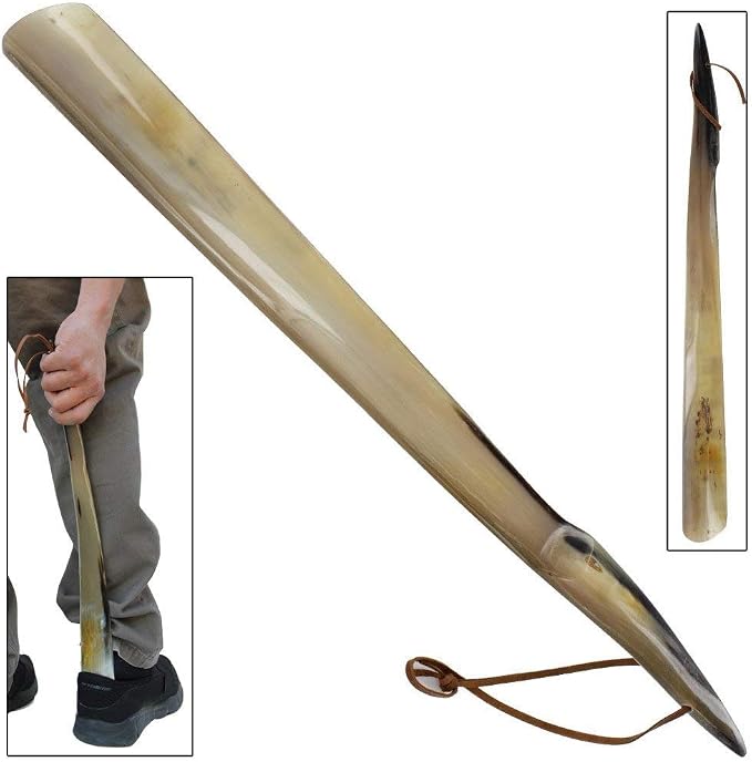 Shoe Horn Made with Real Horn Handmade. Easy Grip Long handle Shoehorn for Men,Women Seniors, Pregnancy, Elderly, back pain, tall people and kids Shoes & Boots.Best Gift Idea Home or Travel Use.(20'')
