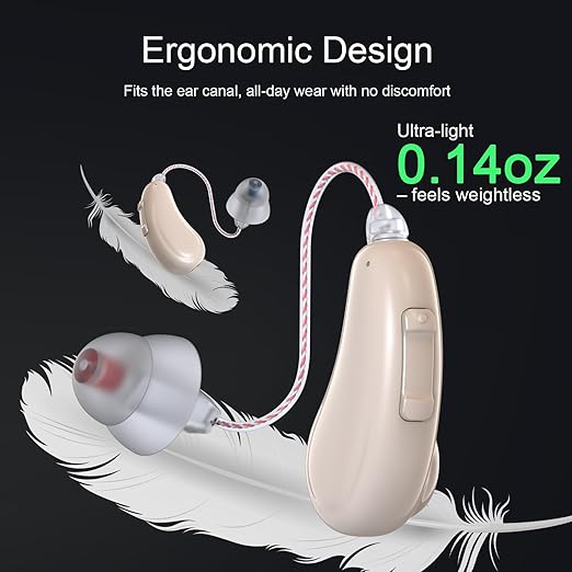 OTC Hearing Aids for Seniors & Adults, Bluetooth Rechargeable RIC Hearing Aids with Ai Noise Reduction, App Control, Mini Invisible Design, Feedback Control, Clear Voice & Music Streaming