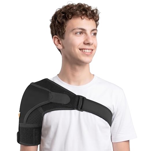 FIGHTECH Rotator Cuff Shoulder Brace for Women and Men - 4 Sizes - Shoulder Support - Pain Relief - Black - X-Small Petite Only (Chest 30-32" Bicep 7-9")