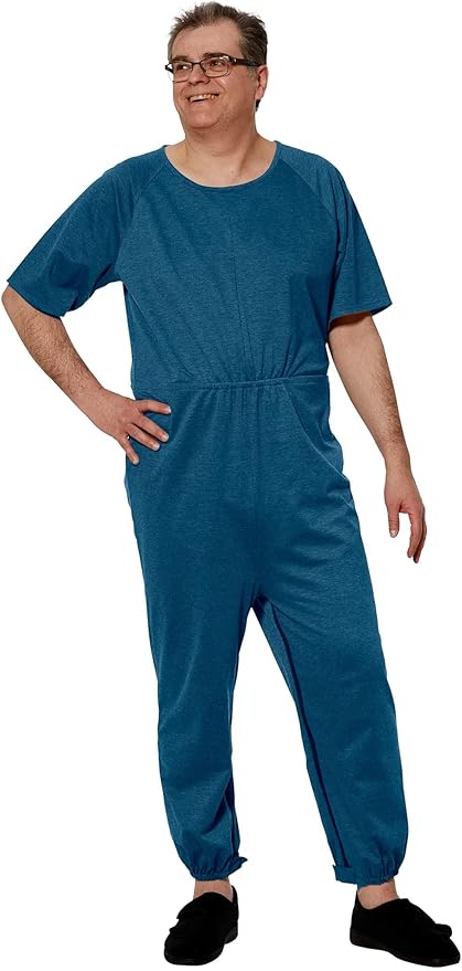 Ovidis Dementia Clothes - Alzheimers Anti-Strip Jumpsuit with Back-Zipper for Elderly Men - Bobby