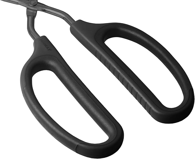 10" Stainless Steel Scissor Tongs with Comfort-Grip Handle (Black)