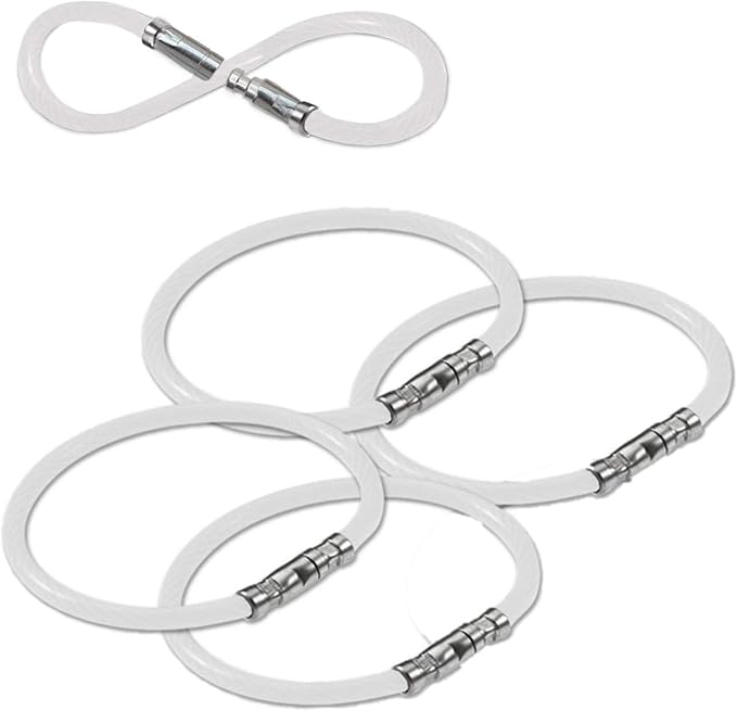 Lucky Line 5” Twisty Lock Key Ring, Flexible Nylon Coated Steel Wire Loop, Corrosion-Resistant and Durable, Clear, 5 Pack (8111005)