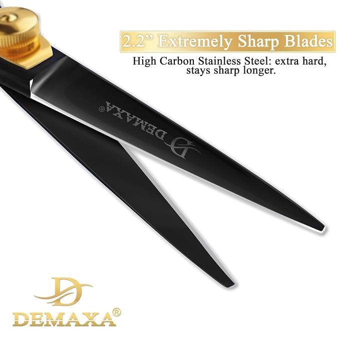Mustache Scissors Beard Scissors for men with Beard Mustache Comb DEMAXA 5.5" Rust-Free Professionally Sharpened for Precision Trimming with Tweezers, Premium Black Beard Shears moustache scissors men