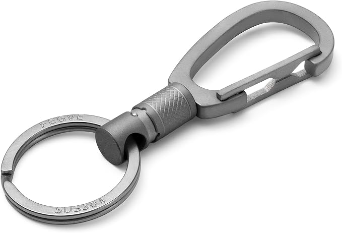 FEGVE Titanium Quick Release Keychain, Detachable Pull Apart Key Chain | Easy Access, Tangle-Free 360° Swivel, Rustproof and Durable, for Valet Car Home Key Storage