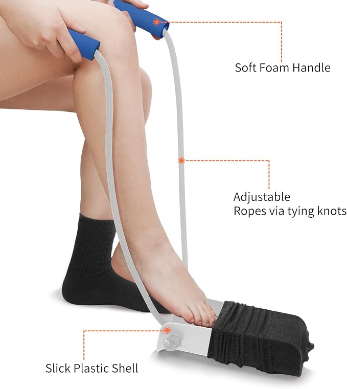 KEKOY Hip Kit, 7 in 1 Post Surgery Recovery Kit for Seniors | Hip Replacement Kit With 32" Grabber Tool, Sock Aid, Long Shoe Horn & Dressing Stick, Leg Lifter, Bath Sponge, Storage Bag