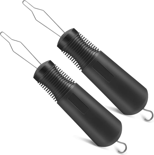 Button Hook for Seniors, Zipper Puller Helper & Shirt Button Helper Tool for Elderly, Arthritis, Zipper Assistant for Dresses, Lightweight Non-Slip One-Hand Zipper Aid Tool (2 Pack)