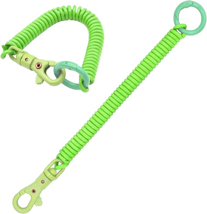 Spiral Coil Spring Keychain, Anti-lost Key Chain Holder Lanyard Cord with Lobster Clasp