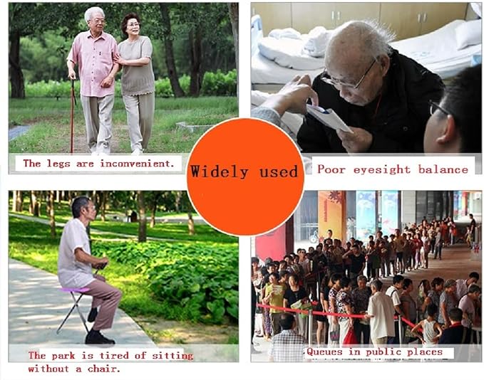 Alloy Folding Cane with Seat, Lightweight Walking Stick Cane with Seat 400lbs Capacity,Adjustable Height (32"-36") & Seat (18"-23"),Portable Cane Seat Chair with Anti-Slip Support for Adults Seniors