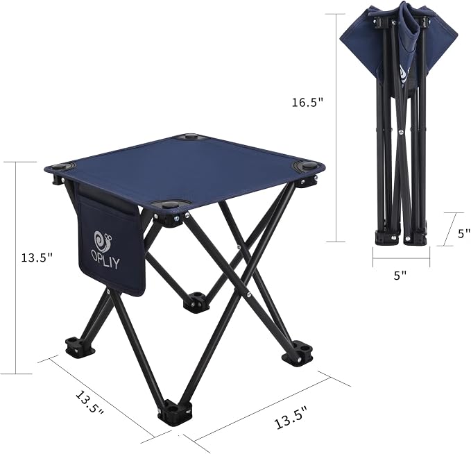 Camping Stool 2 Pack,13.5 Inch Portable Folding Stool for Outdoor Gardening and Beach Hiking Fishing,Foot Stool with Carry Bag (Blue)