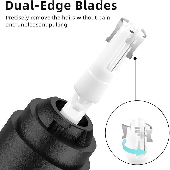 Smity Nose Hair Trimmer, Rechargeable Cordless Painless Ear Eyebrow Trimming Tool Dual Edge Blades Razor Easy Cleansing with LED Light for Man Woman