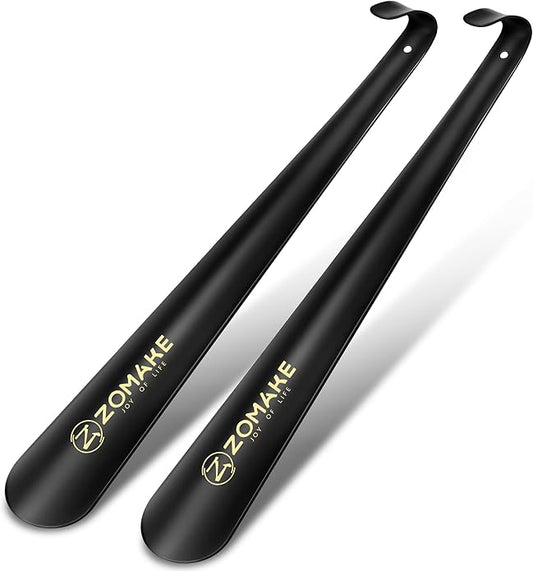 ZOMAKE Shoe Horn Long Handle for Seniors Men Women,16.5" Metal Long Shoehorn for Boots Shoe Spoon Helper