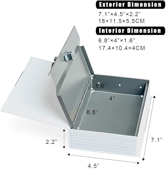 Diversion Book Safe Storage Box, Dictionary Secret Safe with Security Combination Lock/Key