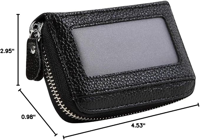 Women's RFID Blocking 12 Slots Credit Card Holder Leather Accordion Wallet