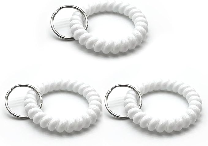 Spiral Coil Keychain, Anti-lost Key Chain Holder Lanyard Cord for Sauna Outdoor Sports and Gym Pool