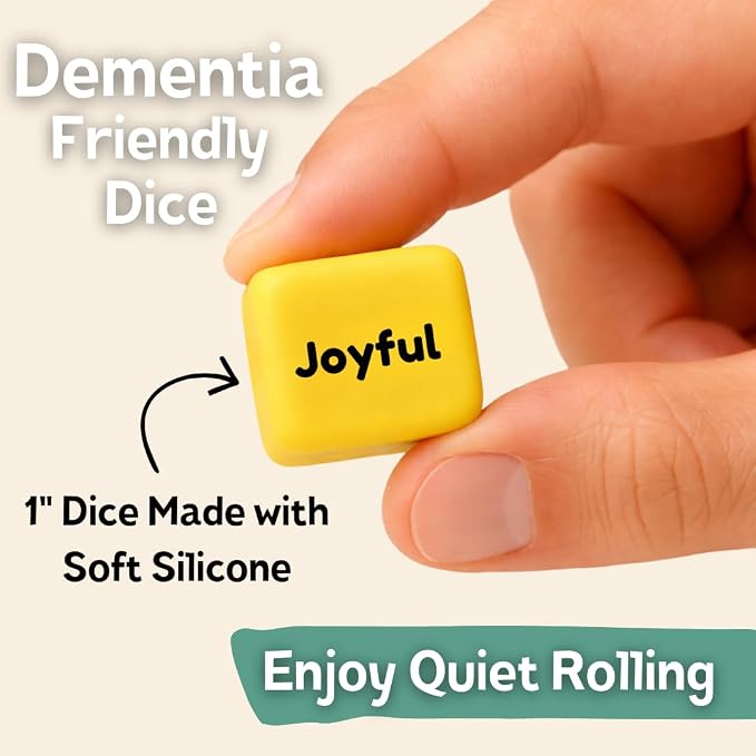 Just Roll With It Conversation Dice | Dementia Activities for Seniors | Alzheimer’s & Dementia Story Dice Cubes | Great for Individuals Living with Dementia, Families and Caregivers