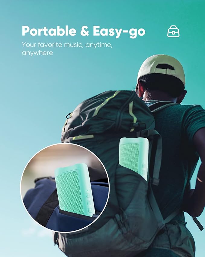 Bluetooth Speaker with HD Sound, Portable Wireless, IPX5 Waterproof, Up to 20H Playtime, TWS Pairing, BT5.3, for Home/Party/Outdoor/Beach, Electronic Gadgets, Birthday Gift (Teal)