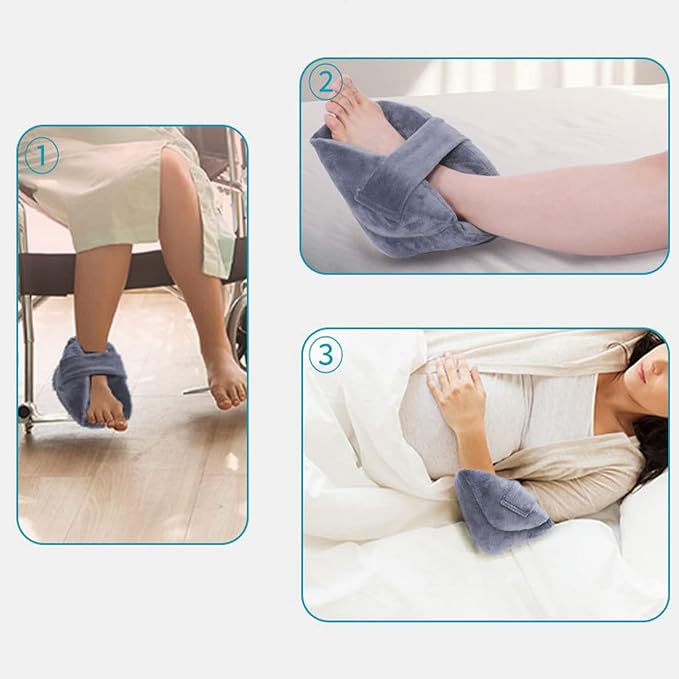 GREUS Heel Elevation Pillow Heel Protector for Bed Sores Heel Pressure Relieve Cushion Anti Bed Sore Pad Leg Rest Ulcer Elevator Foot Ankle Support Pillow for Elderly Wheelchair Bedridden Patients