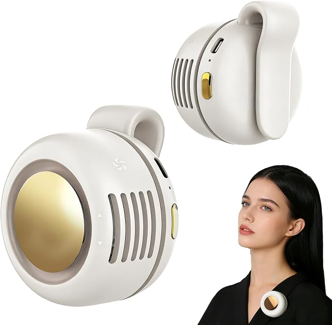 Portable Fan,Clip On Waist Bladeless, Ultra-Quiet Personal Mini Neck Fan | 3 Speeds with 360°Adjustable Clip Mini Fan Personal USB Rechargeable Small Fan for Summer