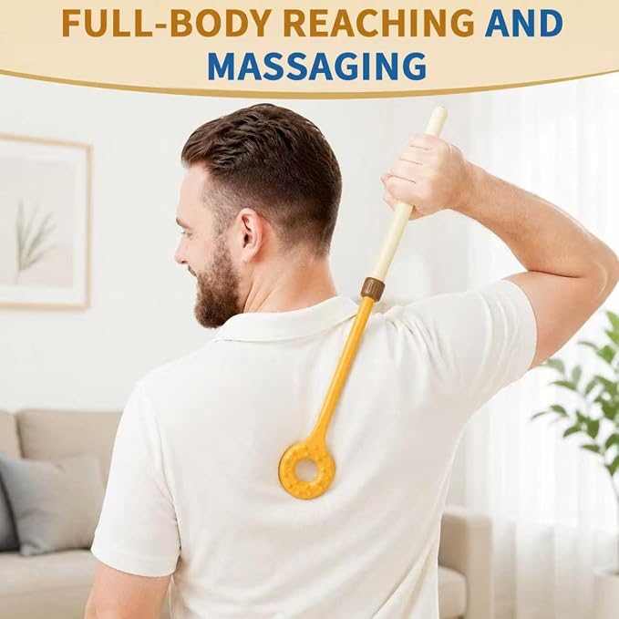 QMUNLLO Double Sided Extendable Back Scratcher with Beaded Handle(Brown) | Relieve any itch instantly on your own with this extendable back scratcher. Comes in beautiful packaging