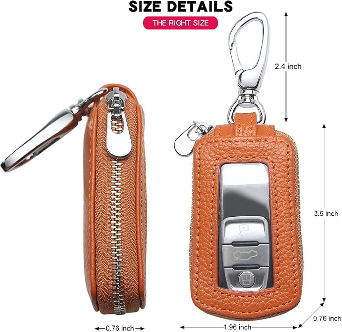 Universal Premium Car Key Fob Case Genuine Leather Car Smart Key fob Holder for Remote Key Fob