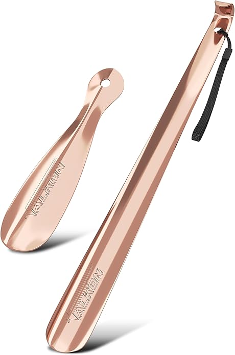 FALKON Metal Shoe Horns for Women – 16.5" Long & 7.5" Short Set | Durable Shoe Horn Long Handle for Seniors, Travel, Recovery