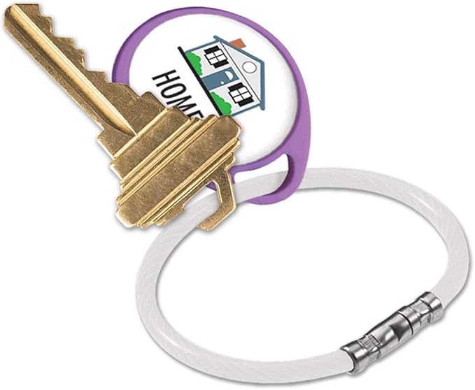 Lucky Line 5” Twisty Lock Key Ring, Flexible Nylon Coated Steel Wire Loop, Corrosion-Resistant and Durable, Clear, 5 Pack (8111005)