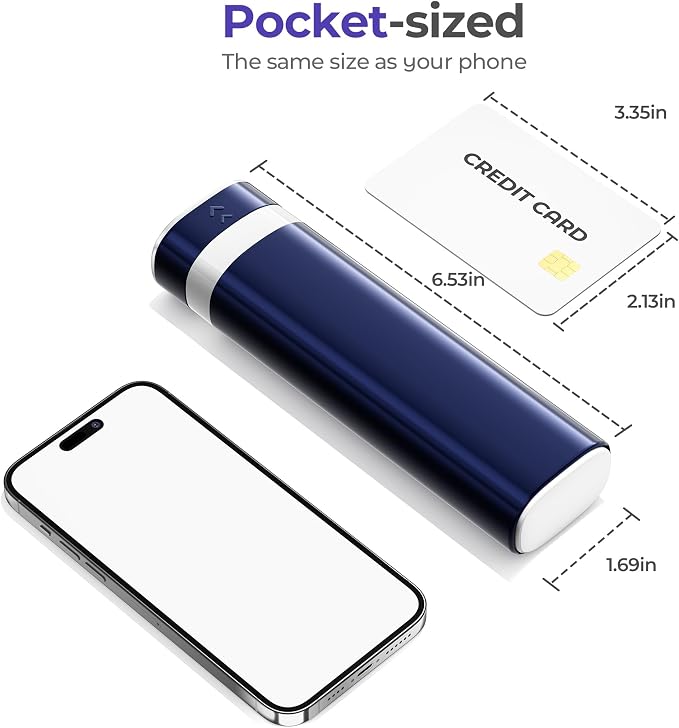 Betife Travel Pill Organizer Weekly 7 Day, Compact Daily Pill Box, Portable Medicine Case for Vitamins Supplements, Drawer-Shaped (Dark Blue)