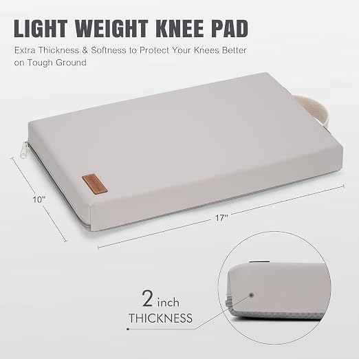 HappyPicnic Waterproof Garden Kneeling Pad, 2in Thick, Grey, 1 Pack | Soft High-density Foam knee support, with Handle, Easy to Clean, Non-slip, for Gardening, Yoga, Prayer, Housework, Exercise