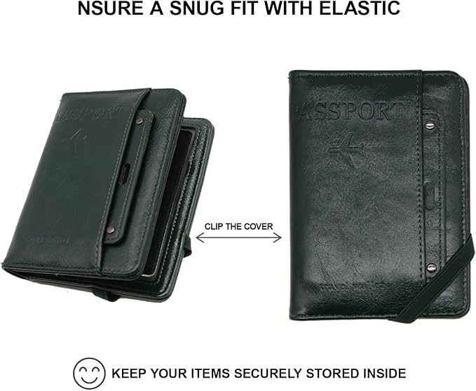 RFID Passport Wallet, RFID Passport Holder for Wallet, Essential Travel Anti-Theft Wallet Storage Case, Anti-Theft Protective Case, Lime green