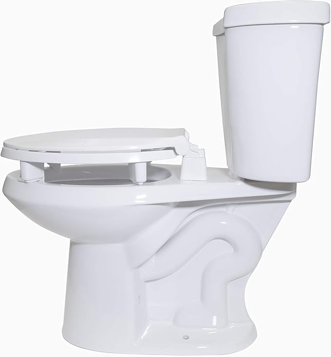 Centoco 3 inch Raised Toilet Seat for Seniors, Elongated, White | Closed Front, Cover, Plastic, 3L800STS-001, Made in the USA