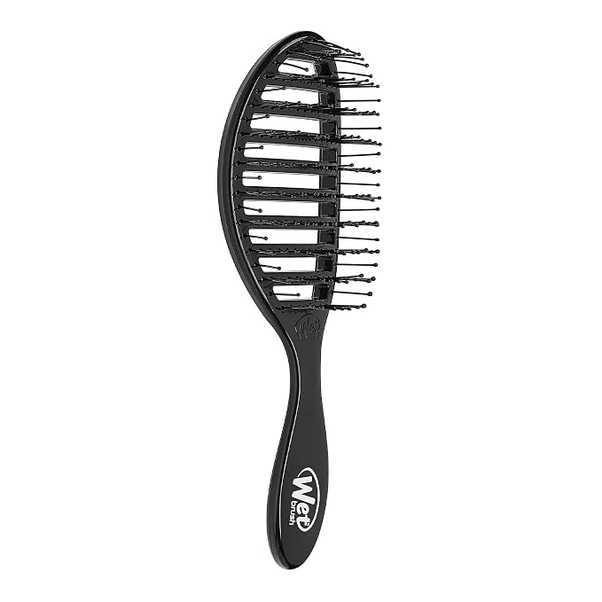 Wet Brush Speed Dry Hair Brush, Black, Vented Design & Soft HeatFlex Bristles, Blow Dry Safe, Ergonomic Handle Manages Tangles & Uncontrollable Strands, Pain-Free Hair Accessories (Pack of 2)