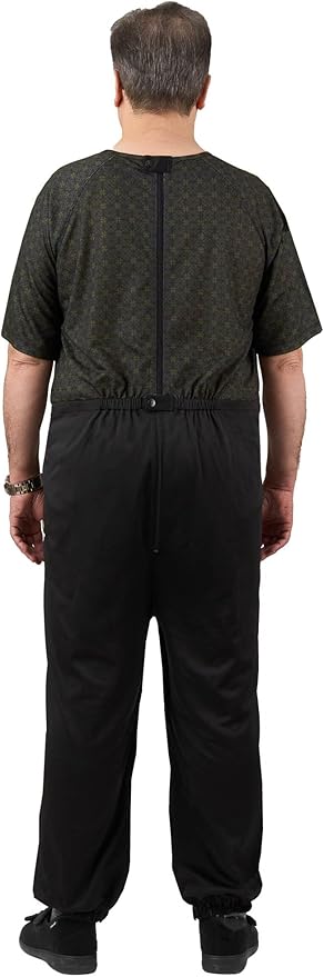Ovidis Dementia Clothes - Alzheimers Anti-Strip Jumpsuit with Back-Zipper for Elderly Men - Bobby