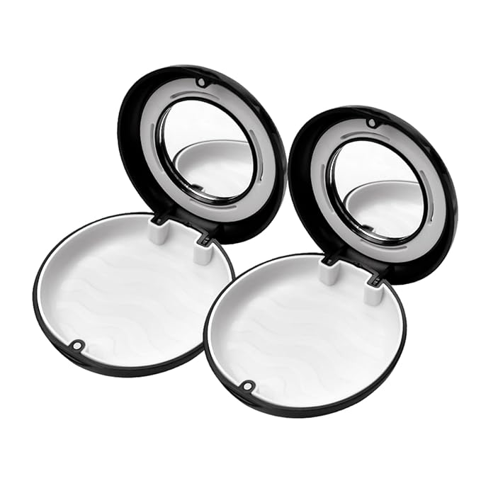 2pcs Retainer Case with Mirror and Vent Holes, Convenient and Cute Orthodontic Aligner Retainer Case for Travel, Give to Family Members, Friends and Colleagues
