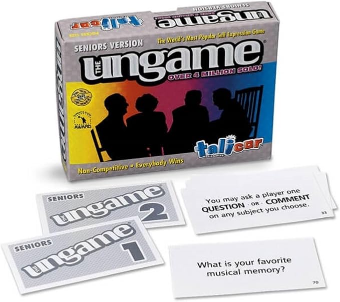 Pocket UNGAME - Seniors Edition - Non-Competitive Card Game for Seniors to Discuss, Share Values & self Express - Take a Walk Down Memory Lane - Age 55+