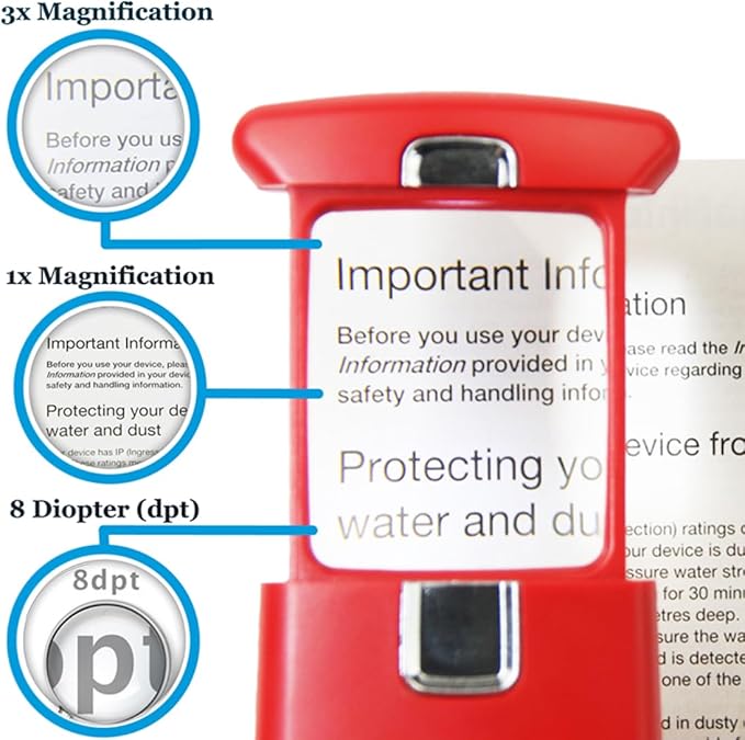 EasY Magnifier Small Pocket Magnifying Glass 3.0X with LED Light for Reading; Lighted Hand Held Coin Loupe; Mini Magnify Lens; Gifts for Seniors