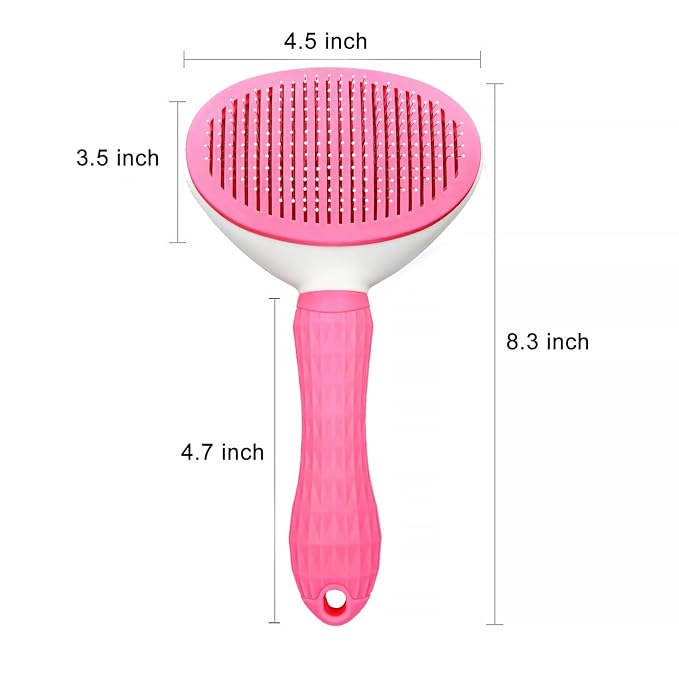 Cat Dog Brush Self Cleaning Slicker with Massage Rounded Particles Removes Loose Hair Tangles,Skin Friendly Washable