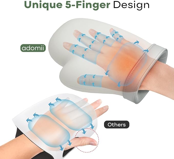 Hand Massager with Heat & Compression - Relieves Hand Fatigue & Soreness - Wrists & Fingers Massager for Stress & Pain Relief - Cordless Hand Massager for Arthritis & Carpal Tunnel - Ideal Gift