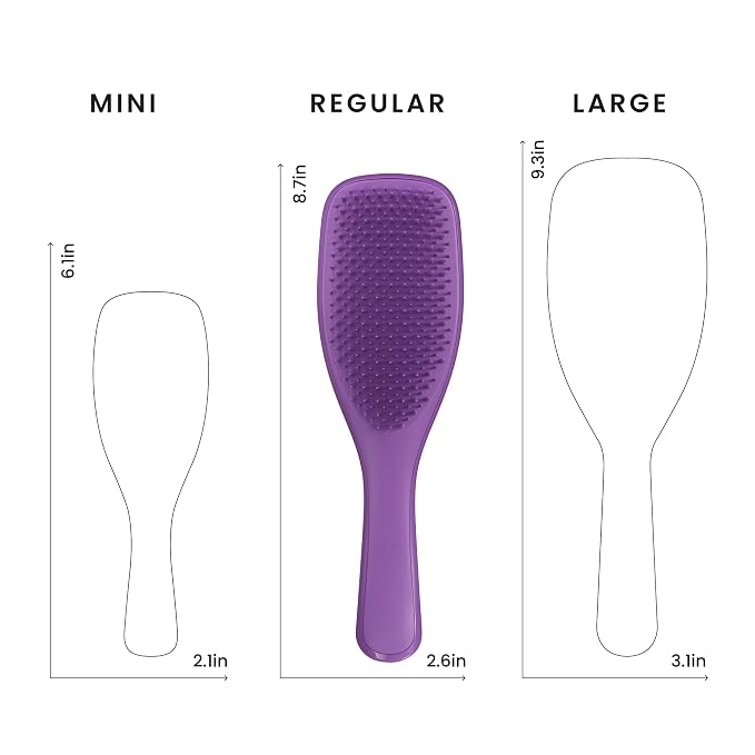 Tangle Teezer Ultimate Detangler Brush, Straight to Wavy, Fresh Purple | Patented two-tier, regular-flex teeth reduce breakage & split ends on wet or dry hair; Shower-friendly hairbrush for all ages