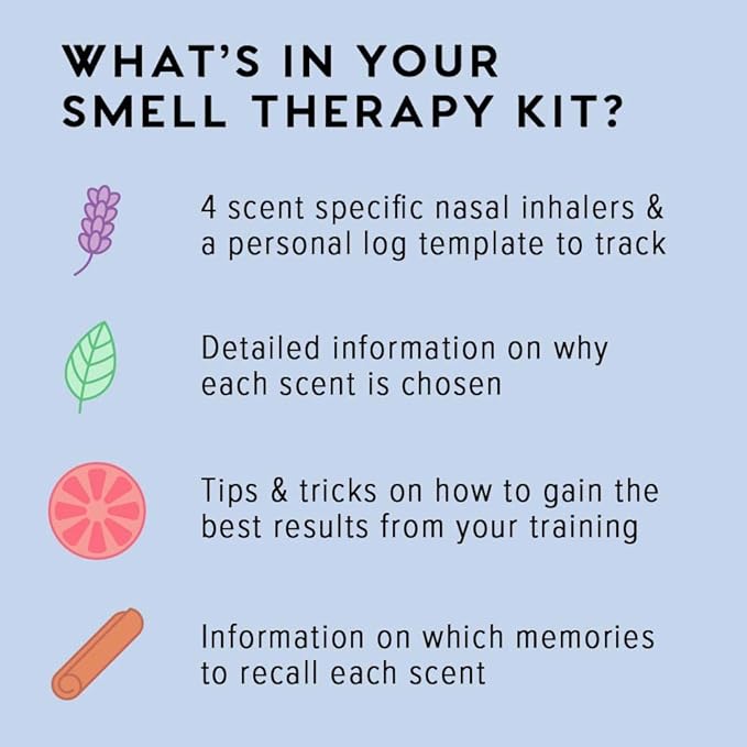 MOXĒ Smell Training Kit, Made in USA, Scent Diversification, 4 Essential Oil Fragrances, Olfactory Regeneration, Smell Expansion, Natural Therapy for Smell Loss, Includes Guidebook & Log (Phase 2)