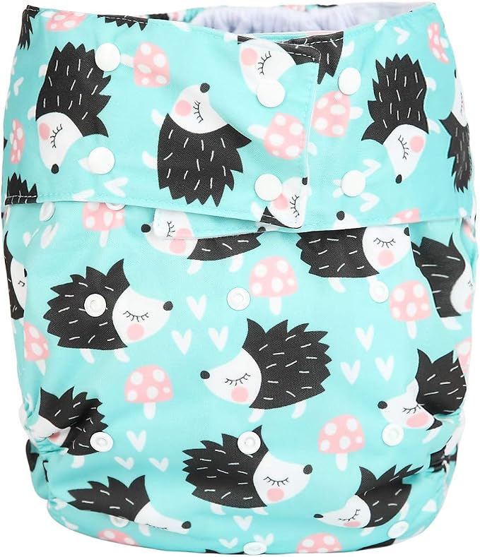Teen Adult Cloth Diaper Nappy Reusable Washable for Disability (Hedgehog)