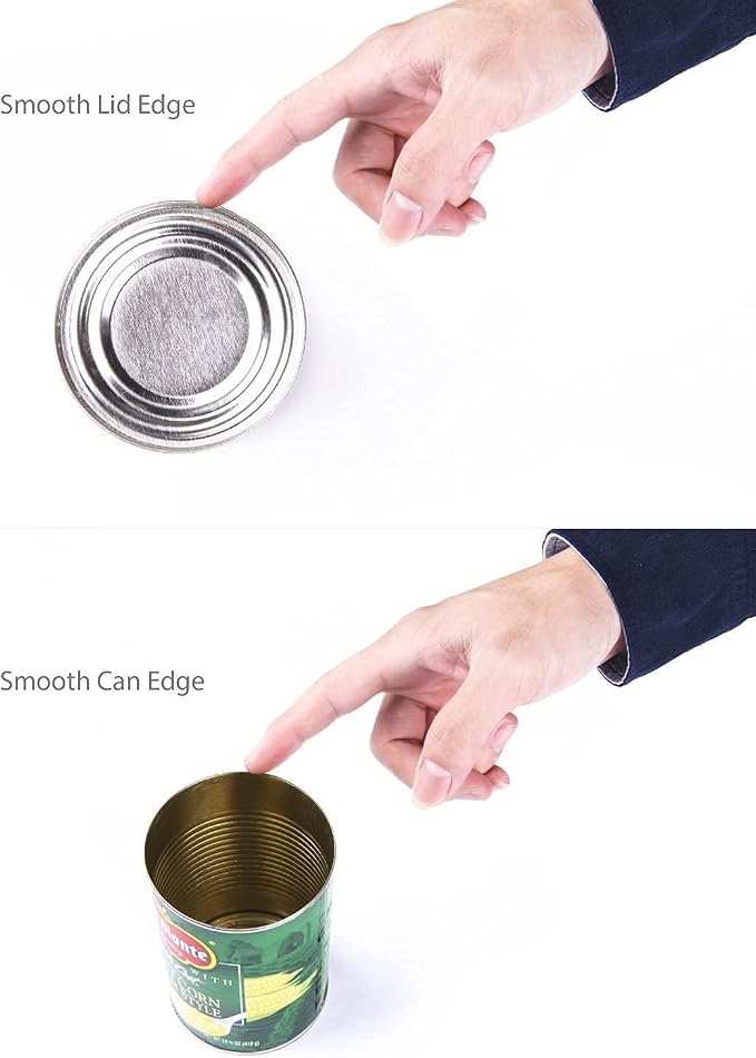 Safety Manual Can Tin Opener,Stainless Steel Ergonomic Anti Slip Design with Smooth Edge Side Cut No Sharp Cuts Can Opener,Lid Lifter that Won't Touch Food