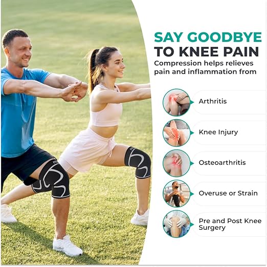 Modvel Compression Knee Brace for Women & Men - For Knee Pain, Compression Sleeve Knee Support for Meniscus Tear ACL & Arthritis Pain Relief Knee & Protection for Working Out, Running & All Sports