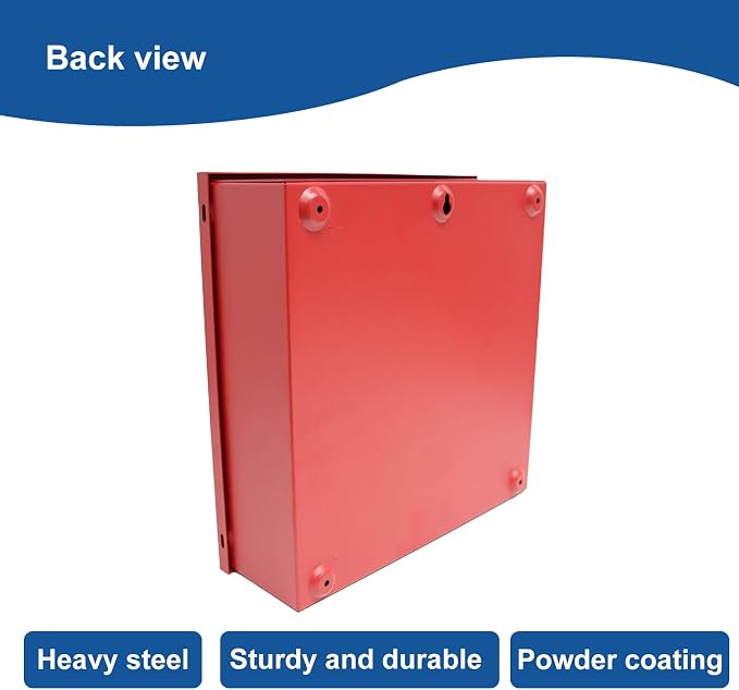 System Record Documents Enclosure, for Fire Alarm System Documentation Storage, Heavy Metal, Thumb Lock, 12” x 12” x 4”