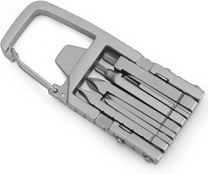 Generic 12 in 1 Keychain Multitool Screwdriver Bit Folding Multi Tool Bottle Opener Portable Pocket Tool for Outdoors Camping
