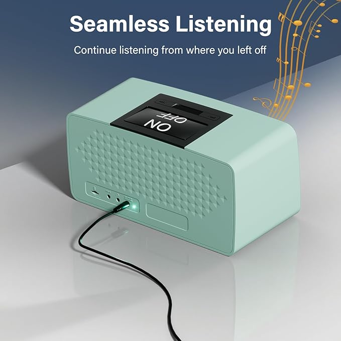 Simple Music Player for Seniors, Audiobook Player Easy to Use with Large Button for Elderly with Dementia, Blind, Alzheimer's, No Need WiFi/Bluetooth, with 32GB TF Card, Cyan